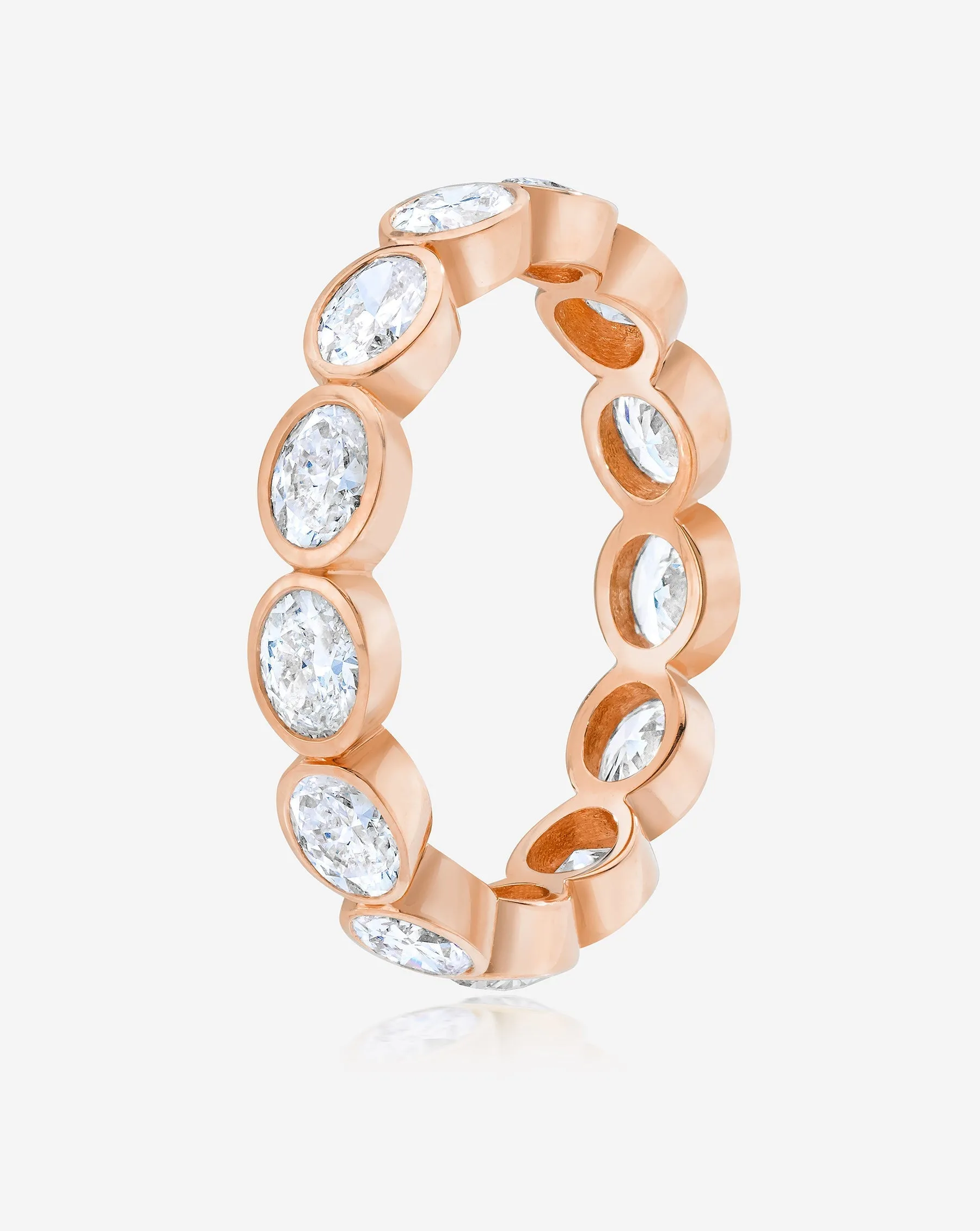 Lab Grown Sideways Oval Bezel Eternity Band Ring Concierge