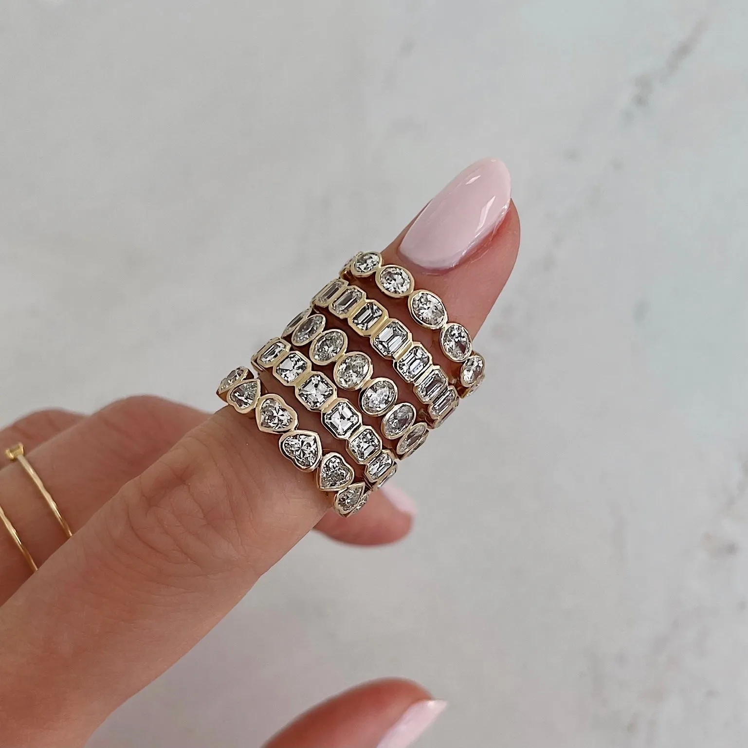 Lab Grown Sideways Oval Bezel Eternity Band Ring Concierge