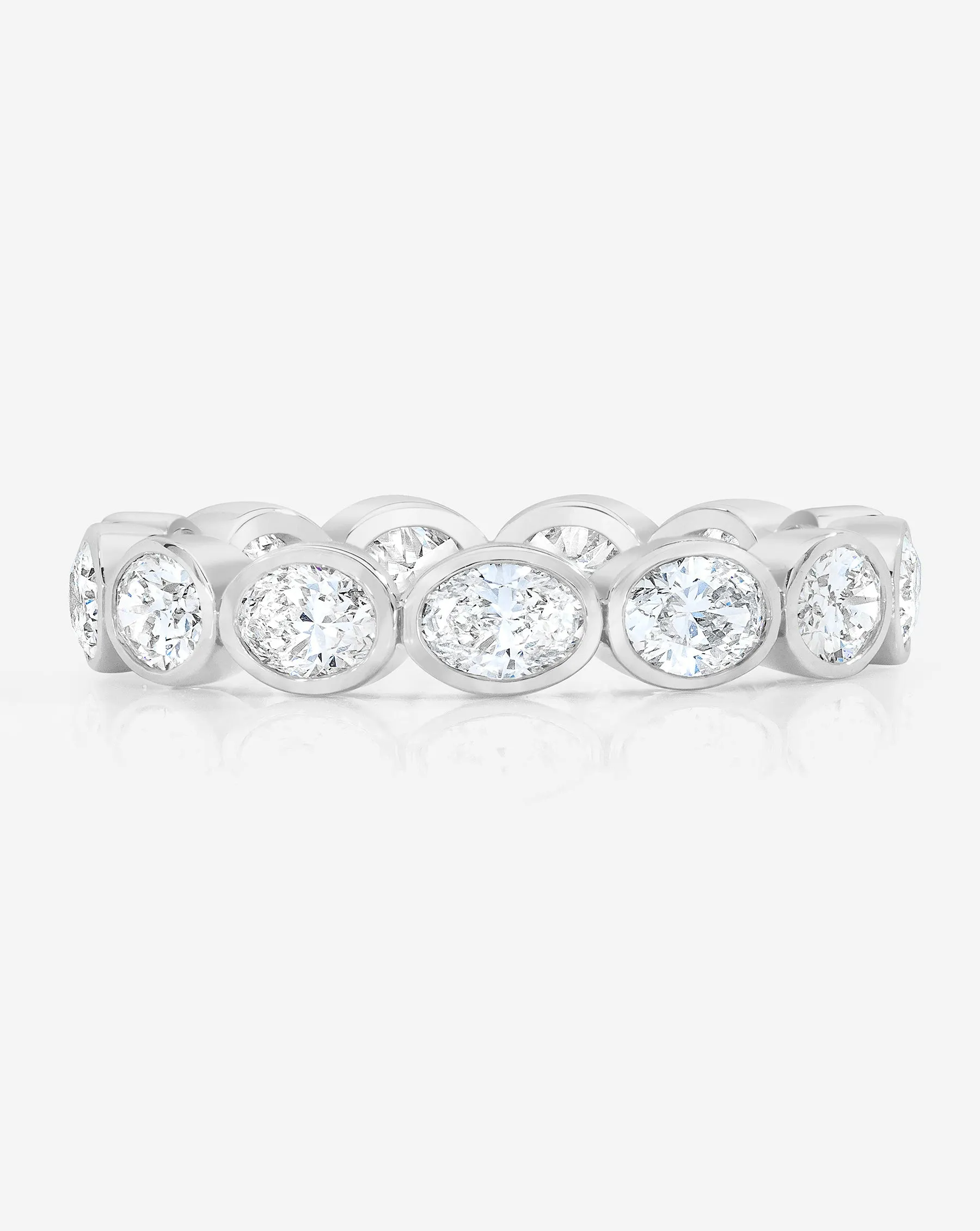 Lab Grown Sideways Oval Bezel Eternity Band Ring Concierge