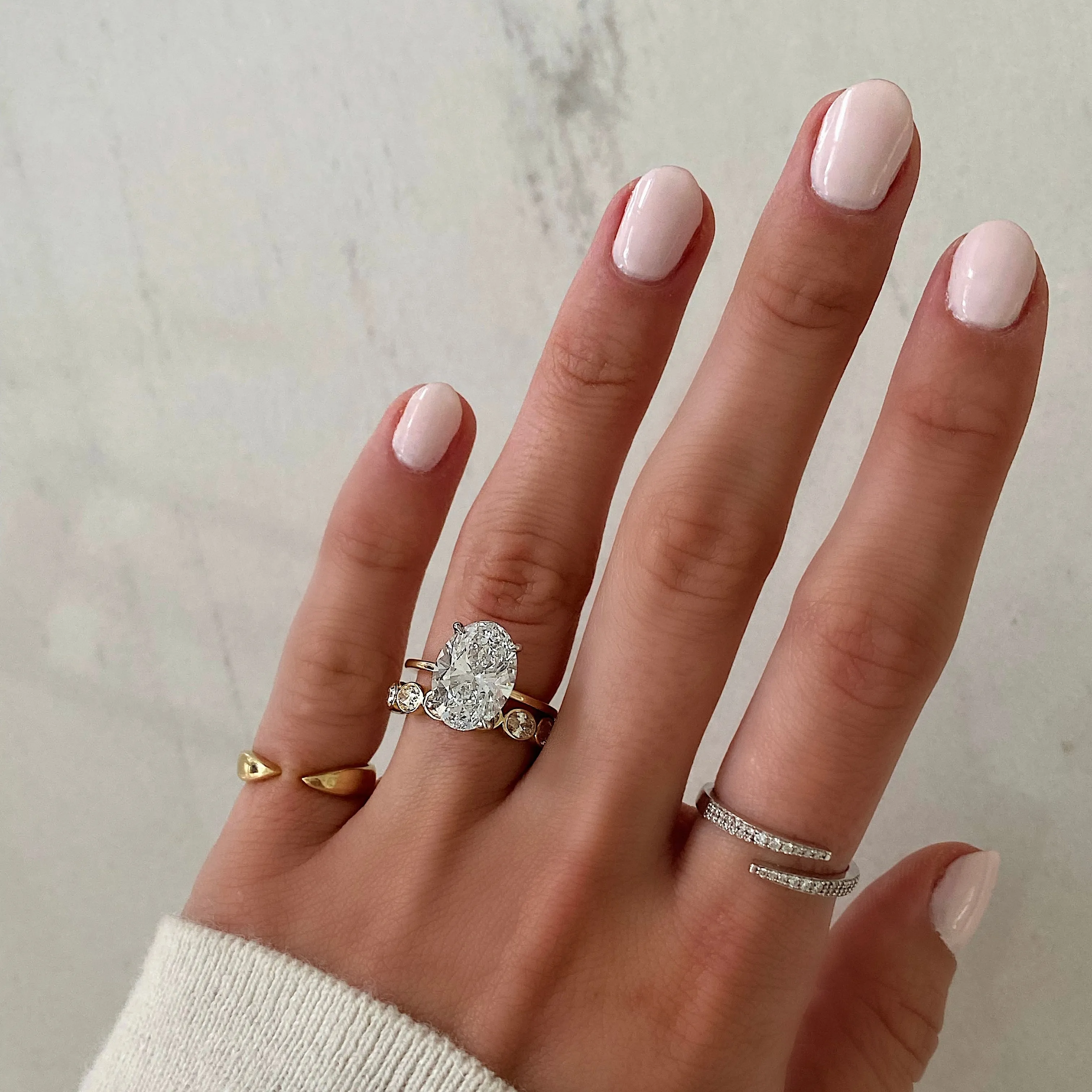 Lab Grown Sideways Oval Bezel Eternity Band Ring Concierge
