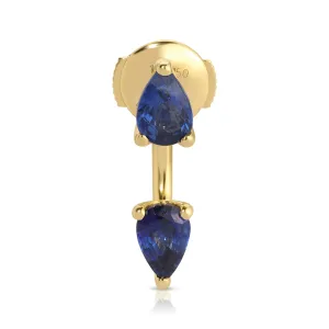 LARGE BLUE SAPPHIRE PEAR ORBIT EARRING Anita Ko