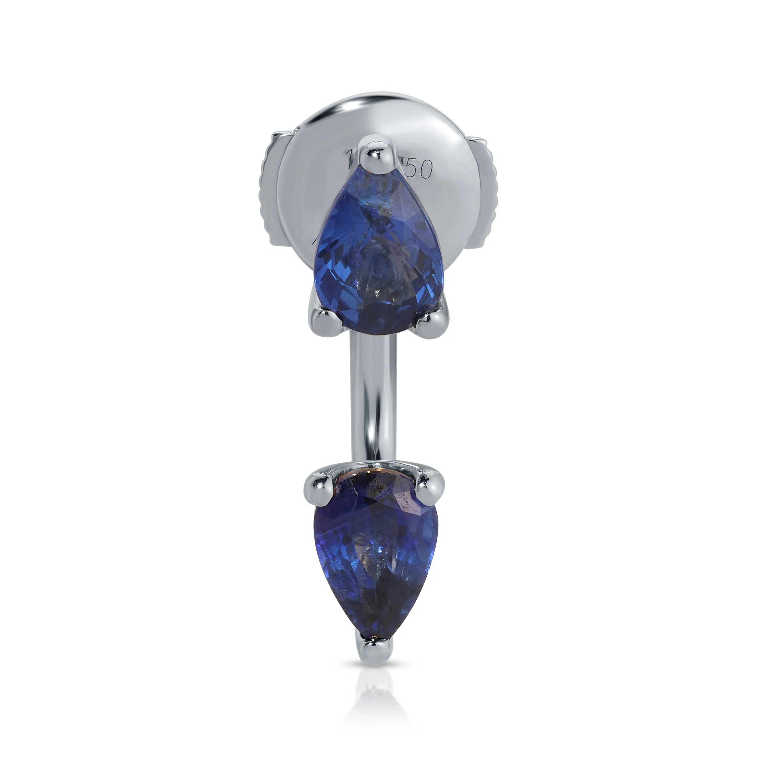 LARGE BLUE SAPPHIRE PEAR ORBIT EARRING Anita Ko