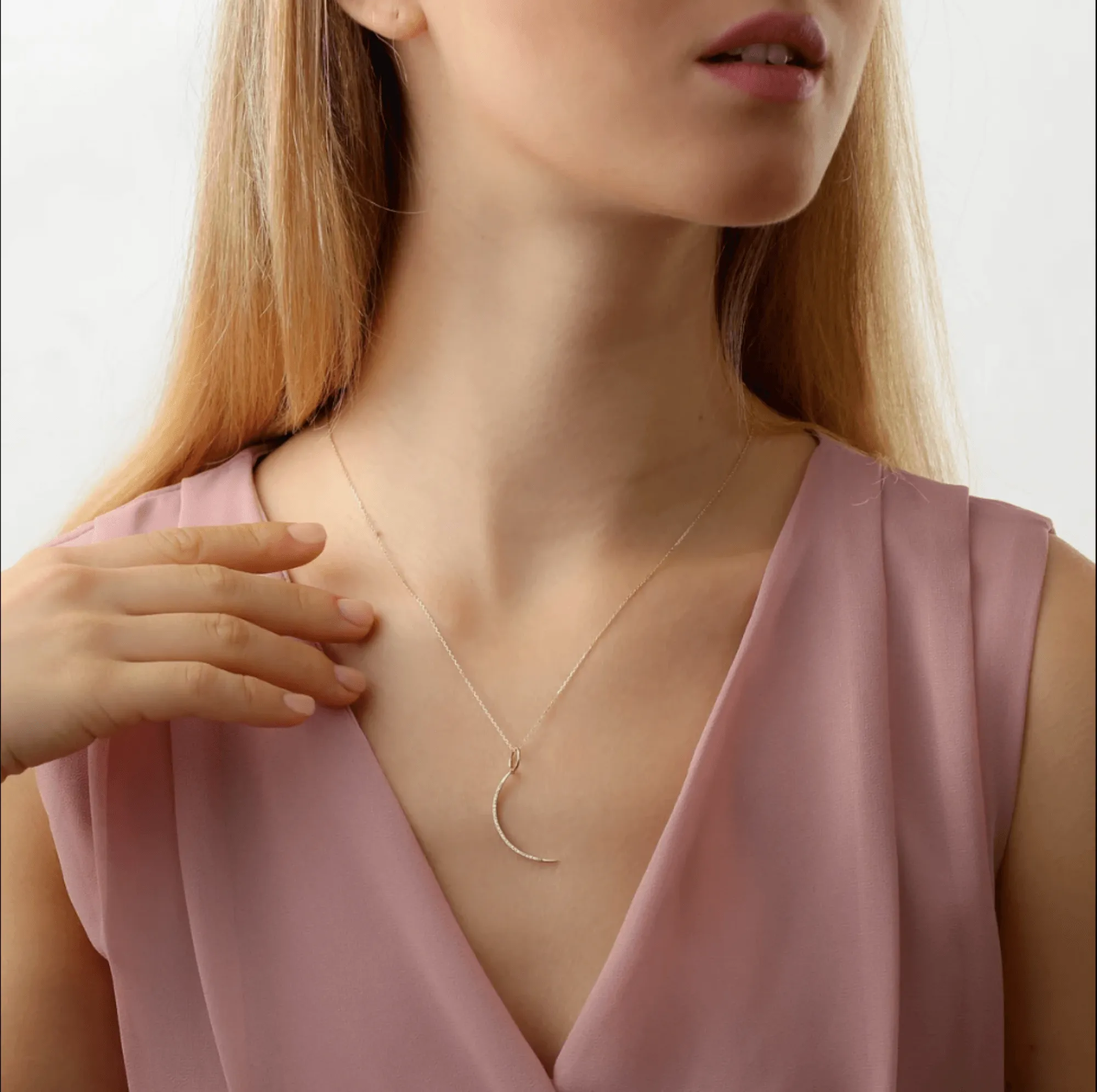 Large Diamond Crescent Charm, Aubree SARAHELISE