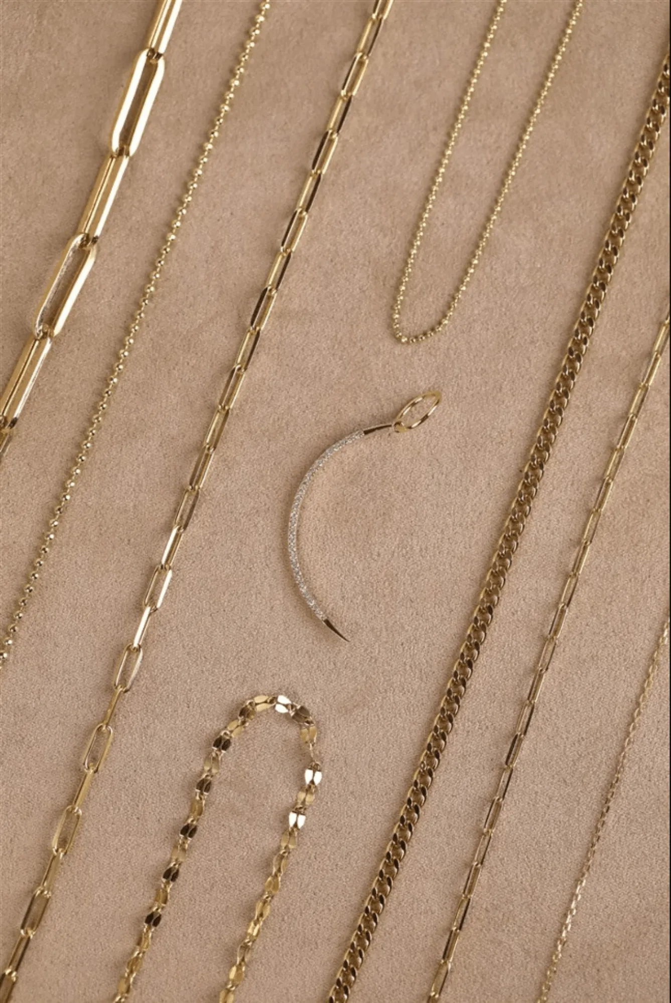 Large Diamond Crescent Charm, Aubree SARAHELISE