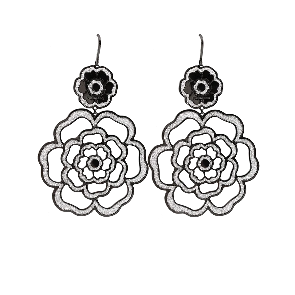 Large Double Flower Glam Earrings