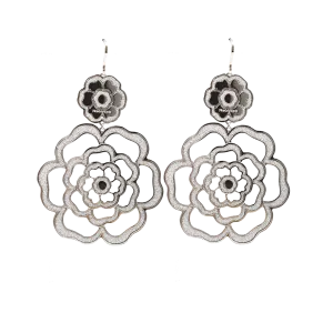 Large Double Flower Glam Earrings