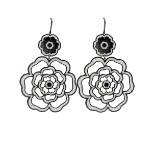 Large Double Flower Glam Earrings