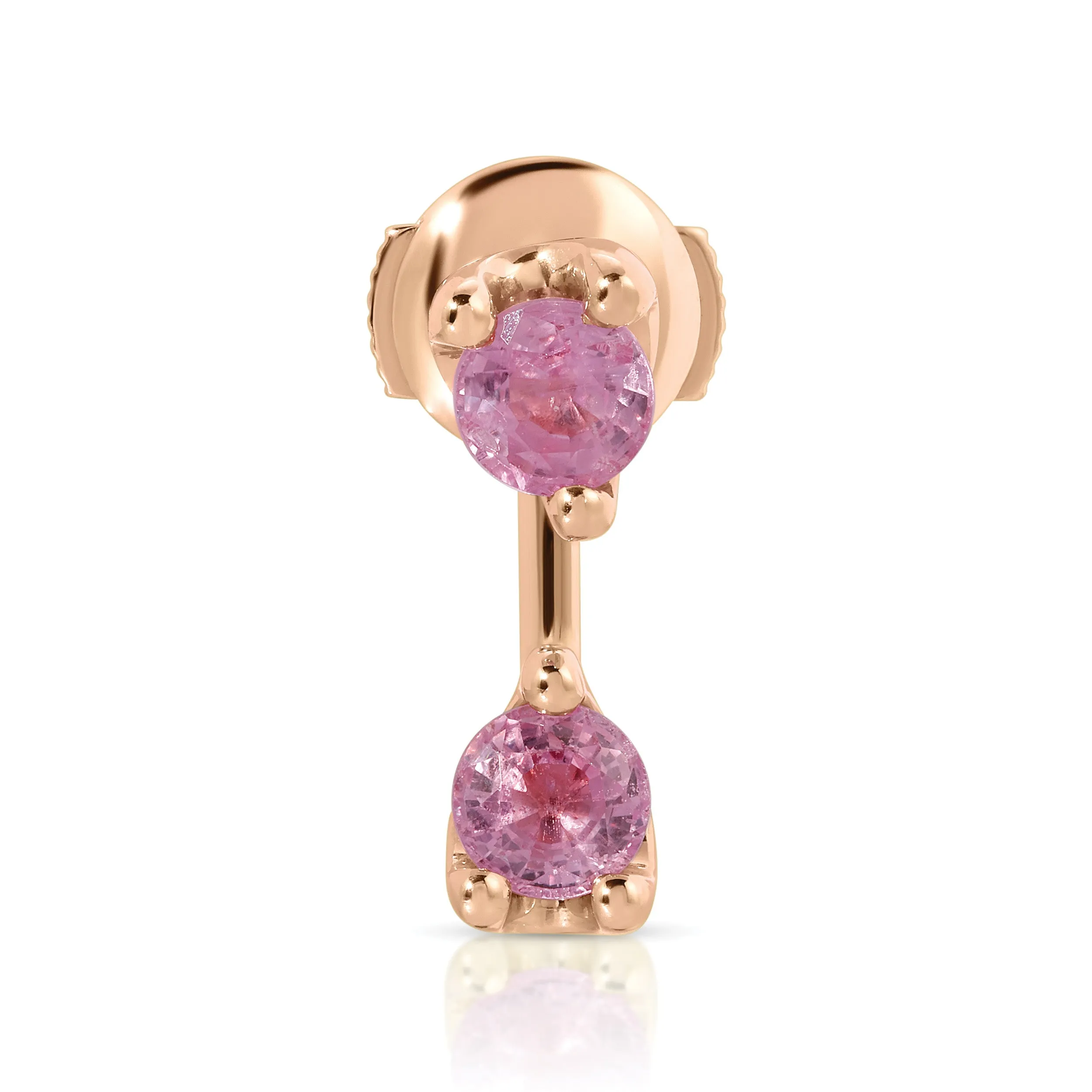 LARGE ROUND PINK SAPPHIRE ORBIT EARRING Anita Ko