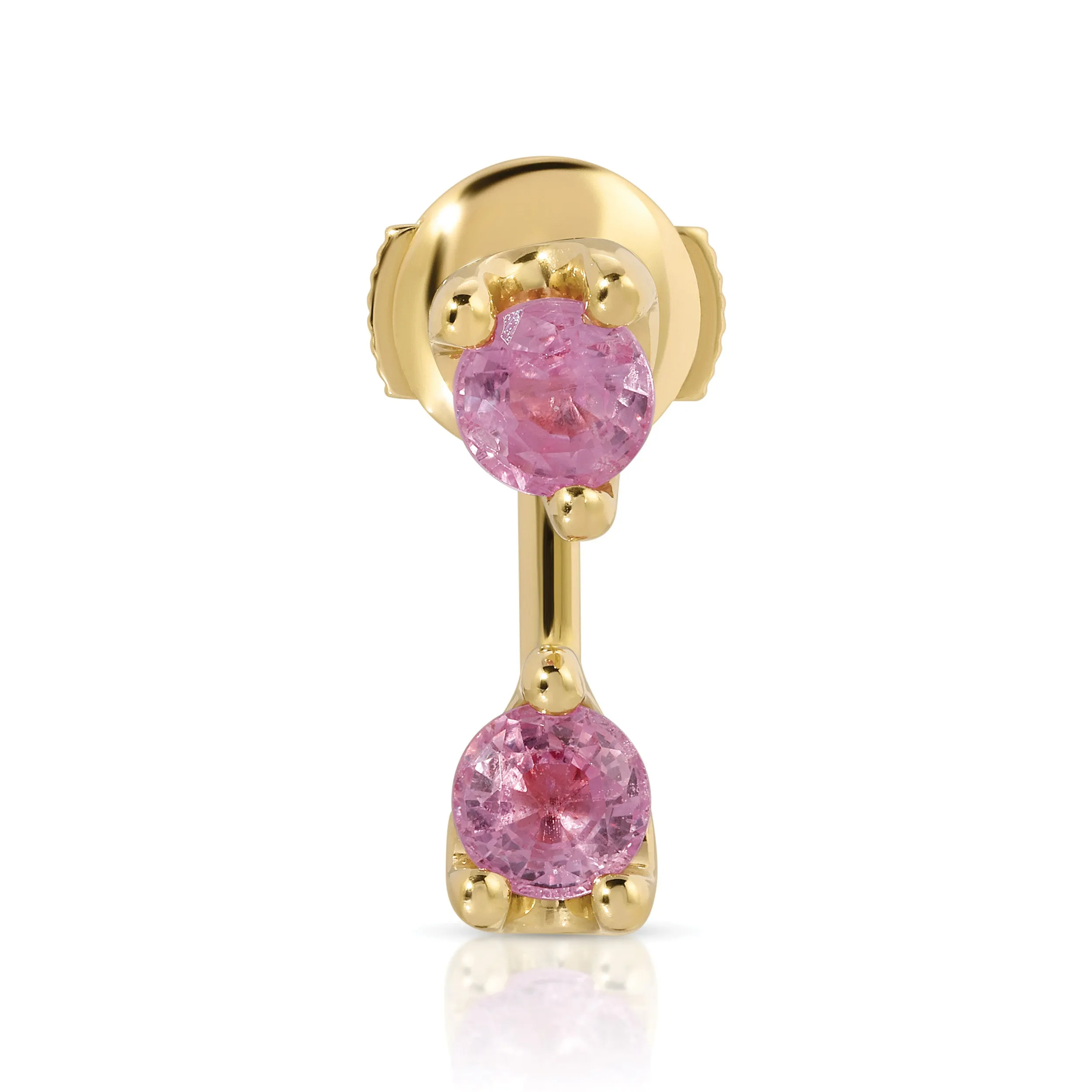 LARGE ROUND PINK SAPPHIRE ORBIT EARRING Anita Ko