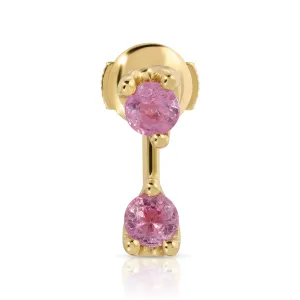 LARGE ROUND PINK SAPPHIRE ORBIT EARRING Anita Ko