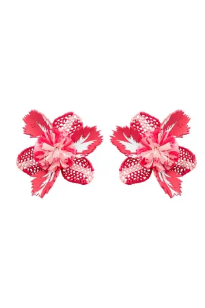 Large Tropical Flower Earrings