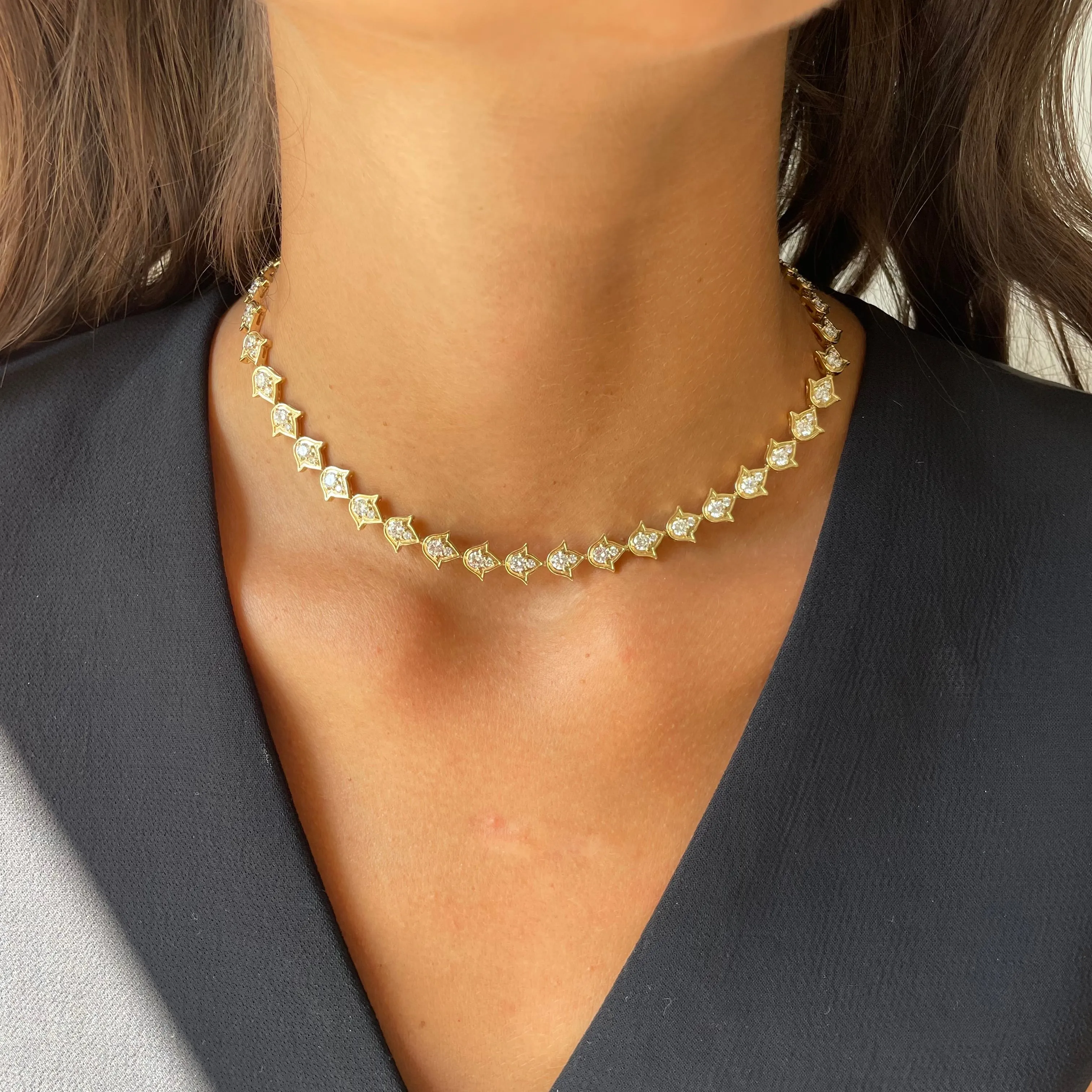 LARGE TULIP DIAMOND CHOKER Anita Ko