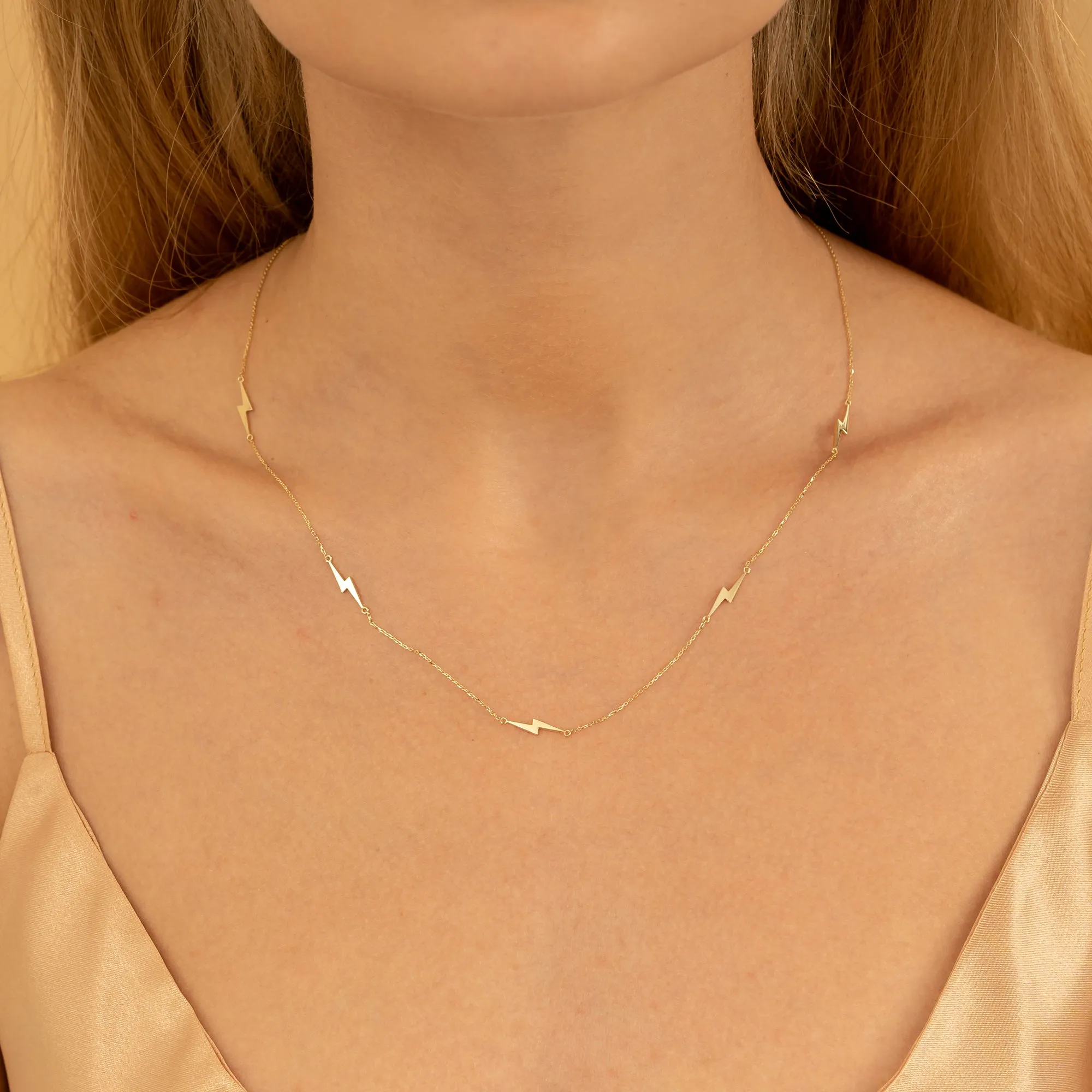 Lightning Bolt Station Necklace, Briella SARAHELISE