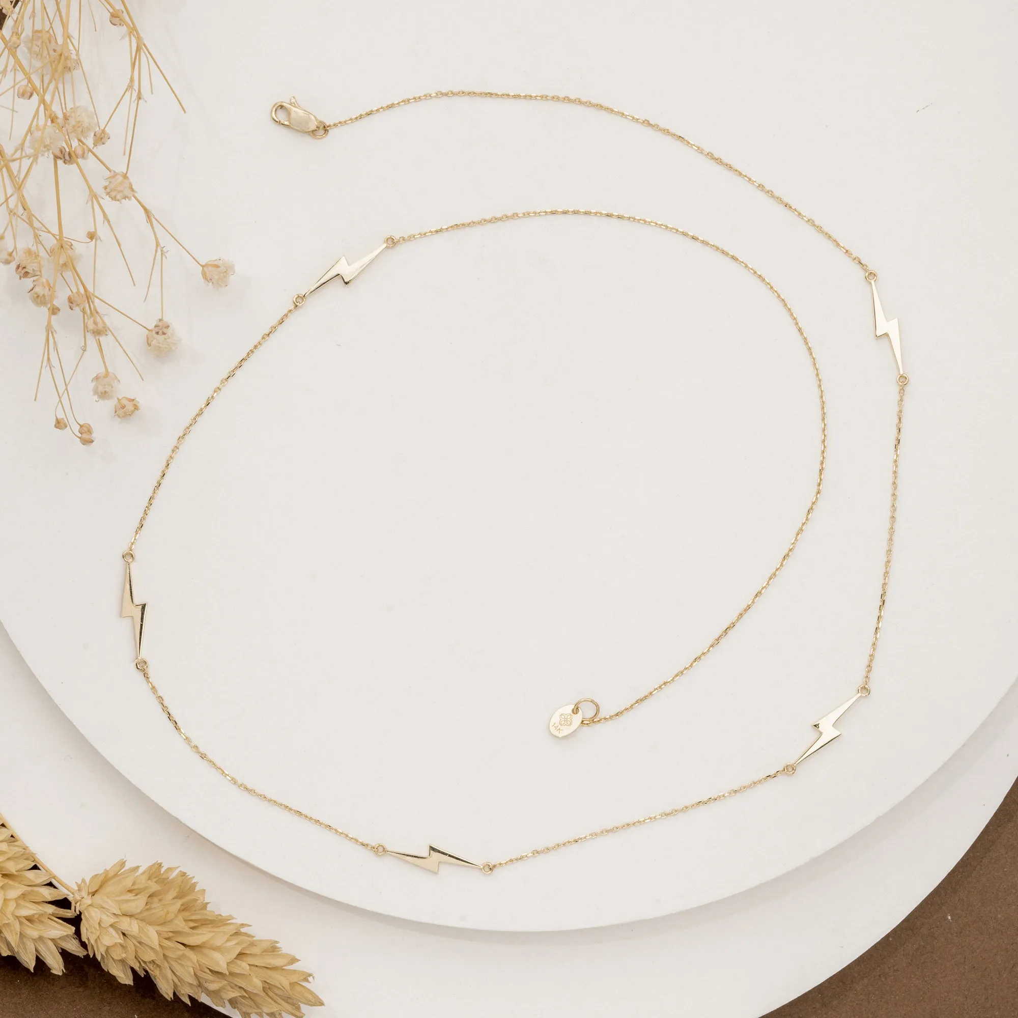 Lightning Bolt Station Necklace, Briella SARAHELISE