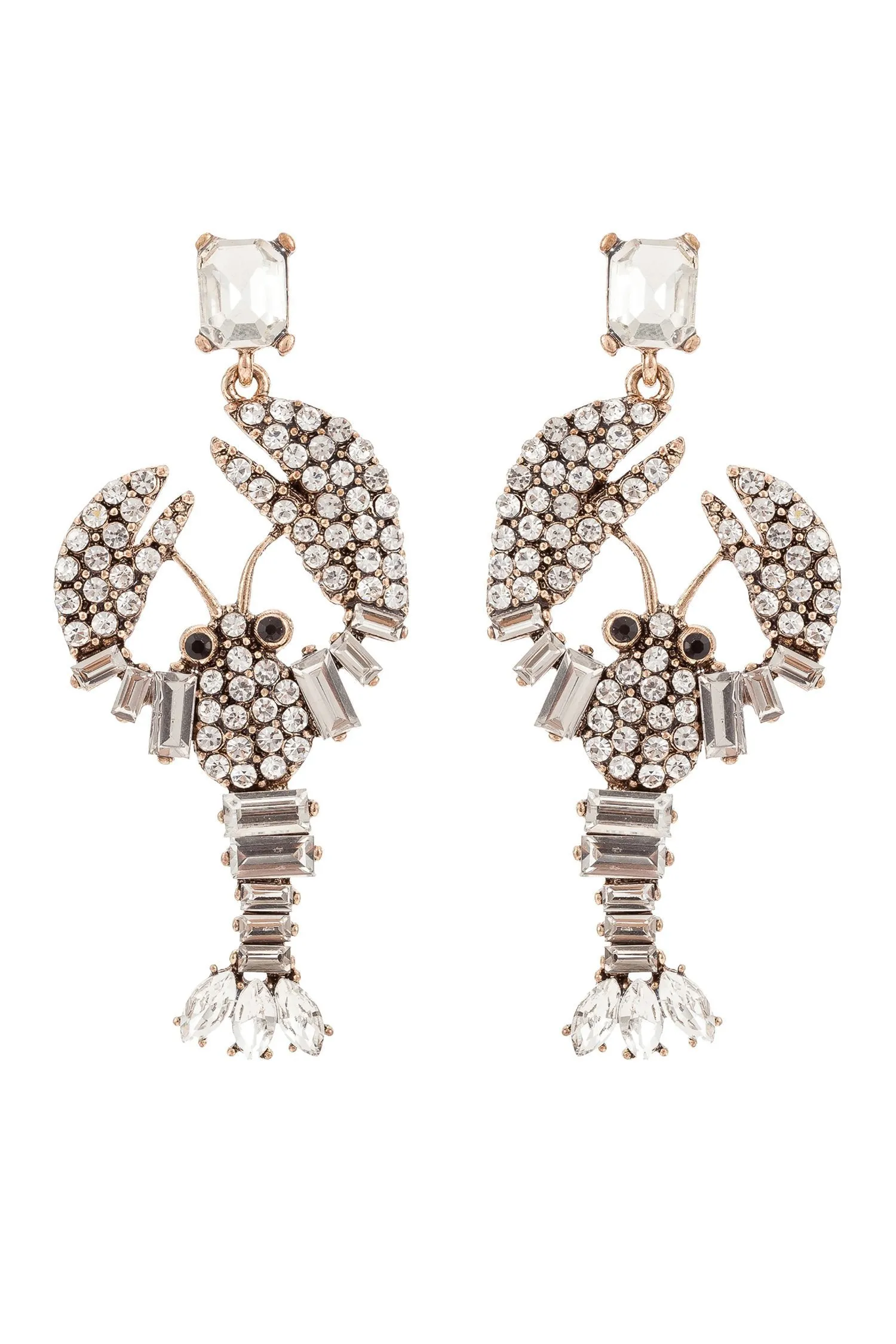 Lobster Earrings - Crystal