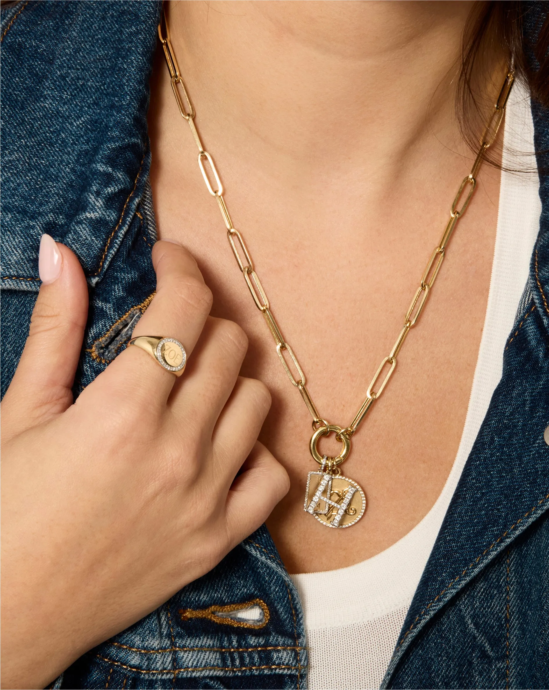 Long Clique Chain Necklace Ring Concierge