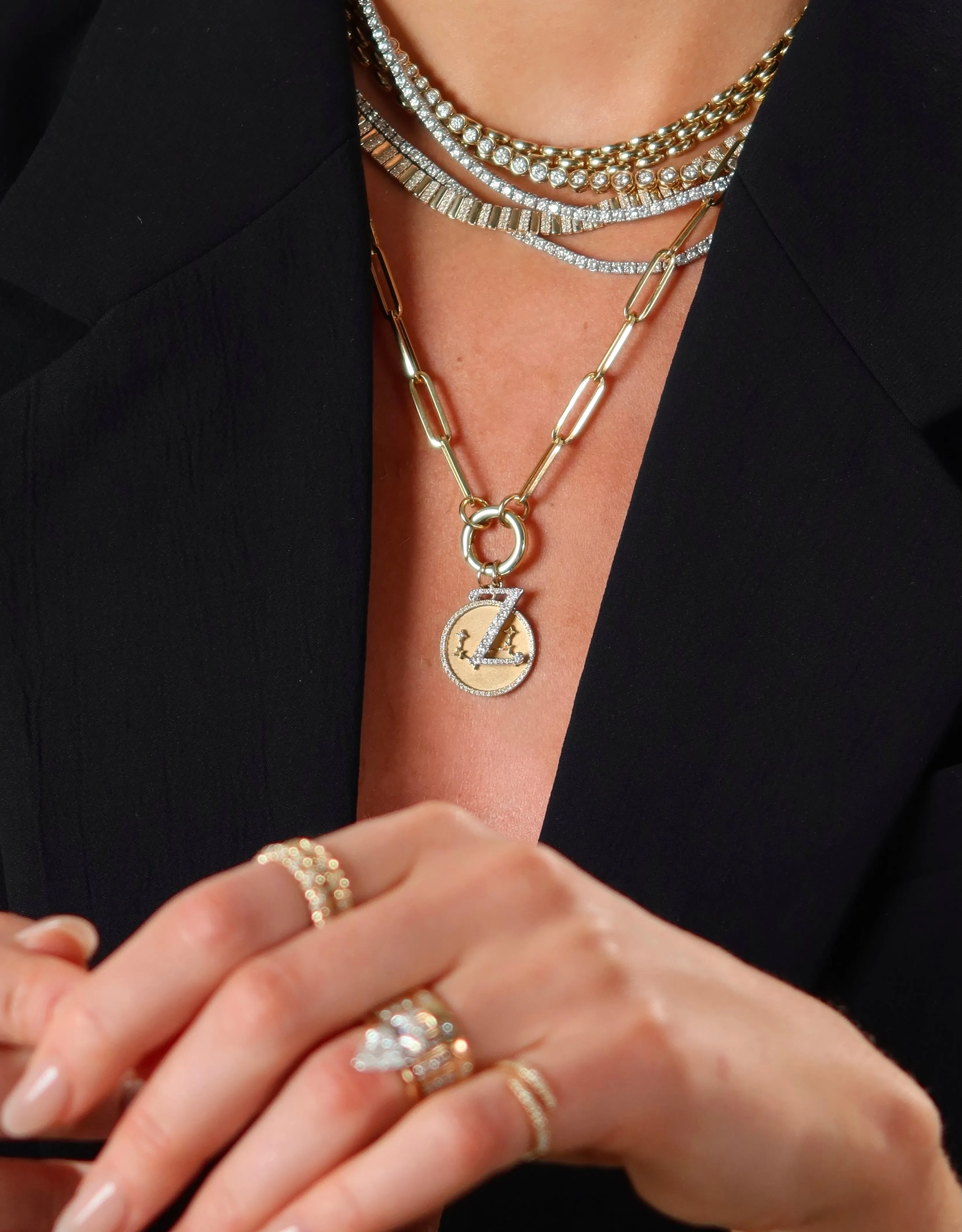Long Clique Chain Necklace Ring Concierge