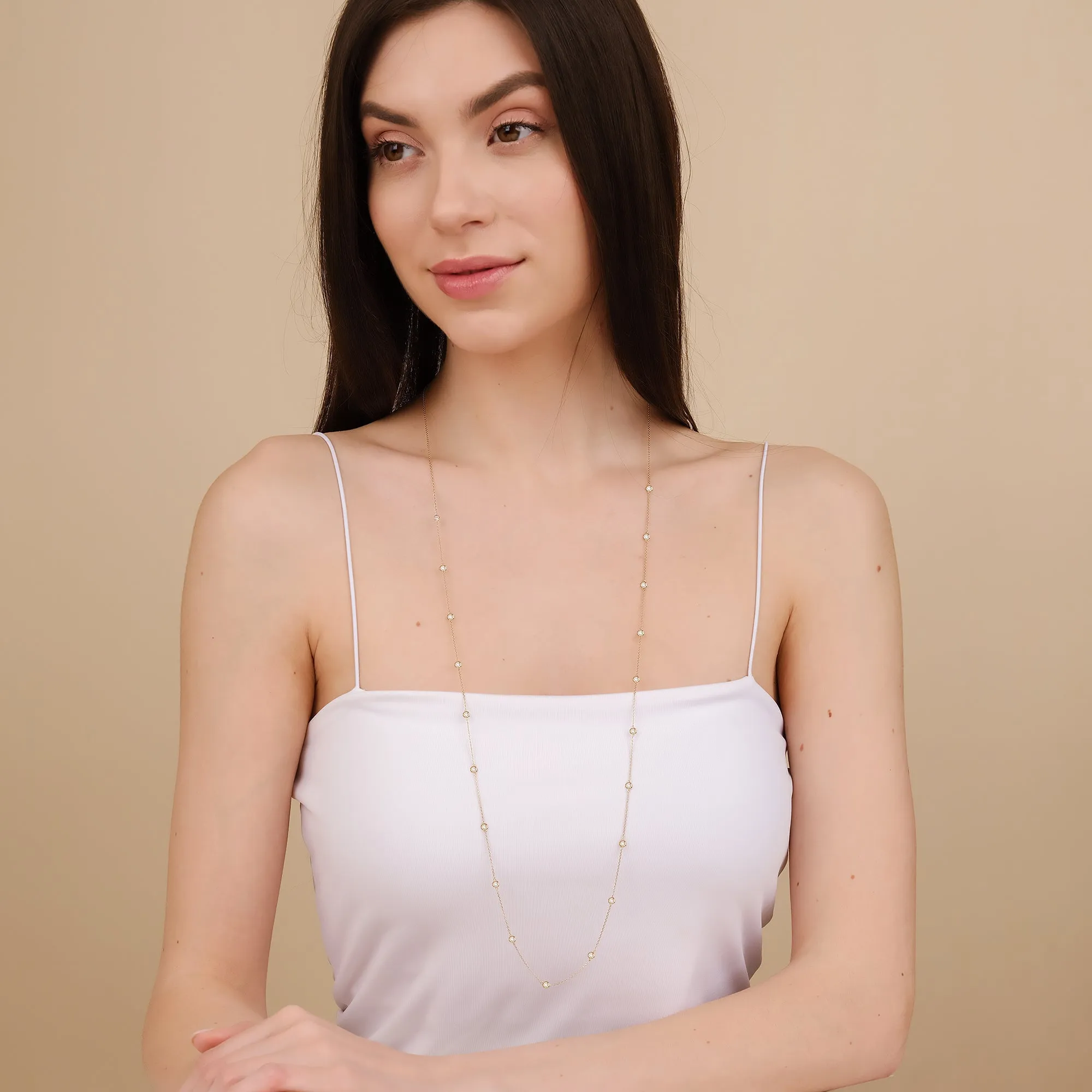 Long Diamond By The Yard Necklace, Acacia SARAHELISE