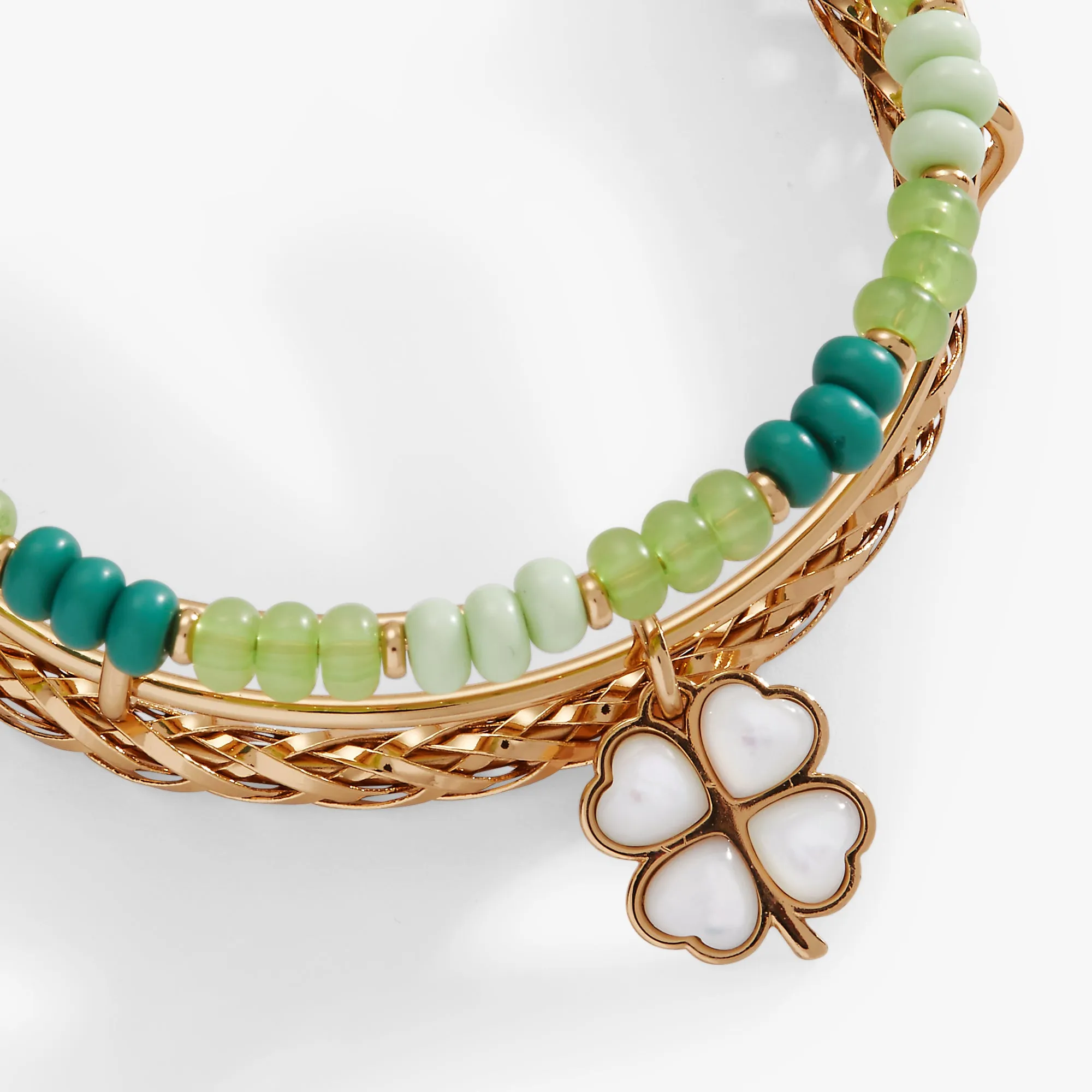 Lucky Four-Leaf Clover Set of 3 Bangles