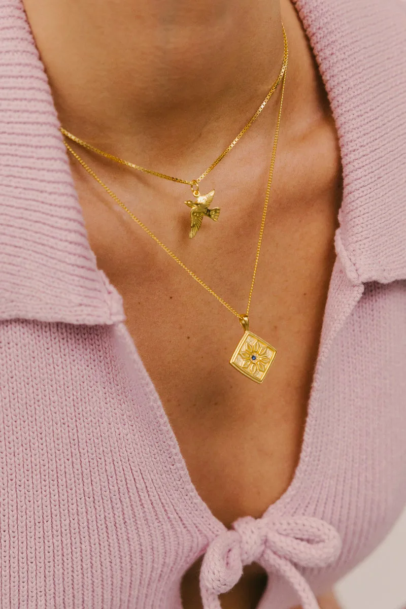 Lucky Swallow Necklace Gold Plated Wildthings Collectables