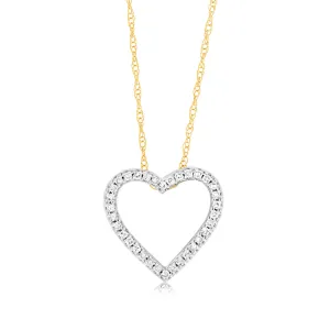 Luminesce Lab Grown 1/10 Carat Diamond Heart Pendant in 9ct Yellow Gold Shiels