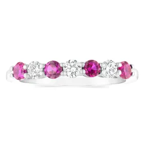 Luminesce Lab Grown 1/4 Carat Diamonds 4 Created Ruby Sterling Silver Shiels