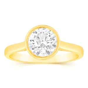 Luminesce Lab Grown 14ct Yellow Gold 1.5 Carat Brilliant Cut Diamond Ring in Shiels