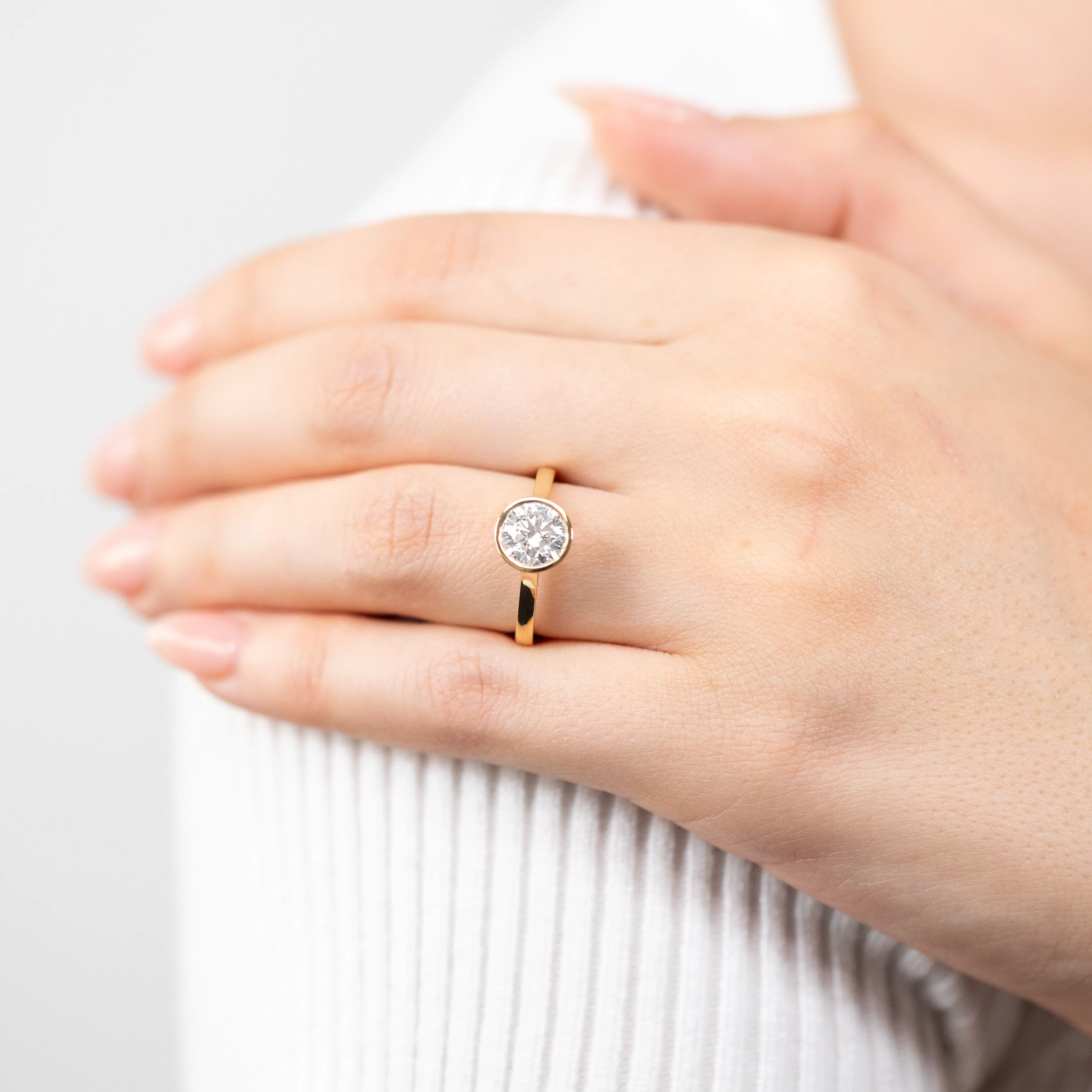 Luminesce Lab Grown 14ct Yellow Gold 1.5 Carat Brilliant Cut Diamond Ring in Shiels