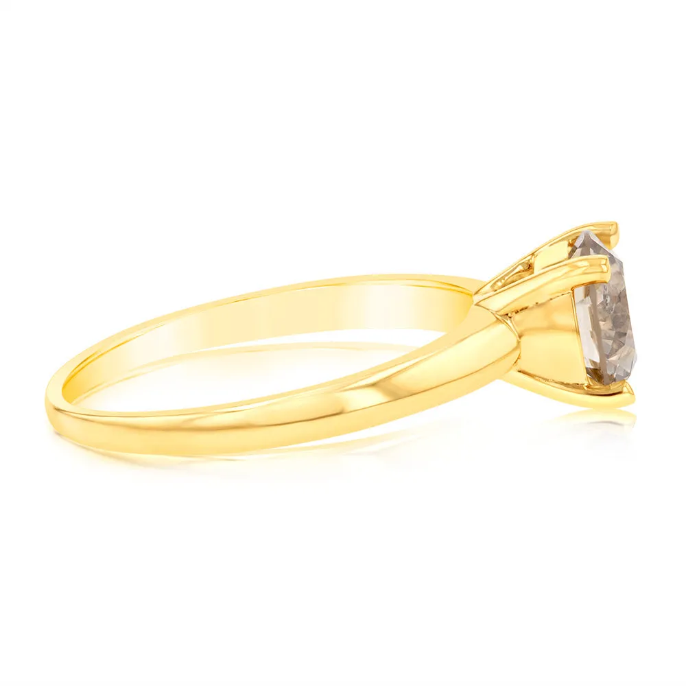 Luminesce Lab Grown 1.5 Ct Light Champagne Solitaire Diamond Ring in 14ct Yellow Gold Shiels