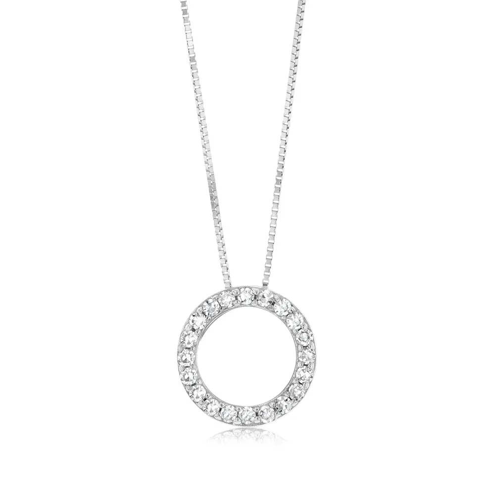 Luminesce Lab Grown 1/6 Carat Diamond Circle Pendant in 10ct White Gold Shiels