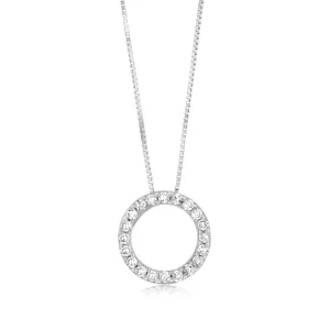 Luminesce Lab Grown 1/6 Carat Diamond Circle Pendant in 10ct White Gold Shiels