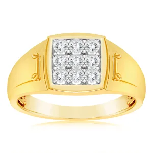 Luminesce Lab Grown 1/6 Carat Diamond Gents Ring in 9ct Yellow Gold Shiels