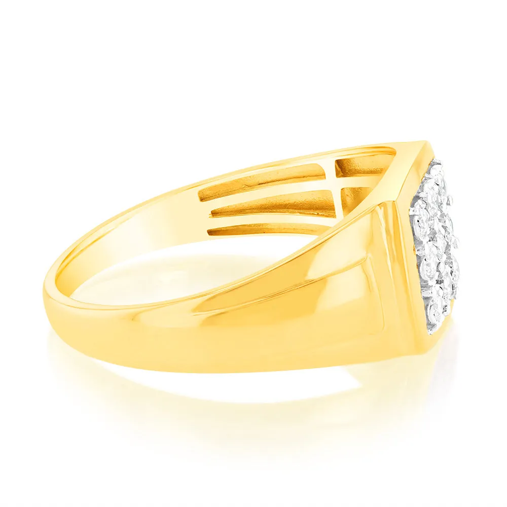 Luminesce Lab Grown 1/6 Carat Diamond Gents Ring in 9ct Yellow Gold Shiels