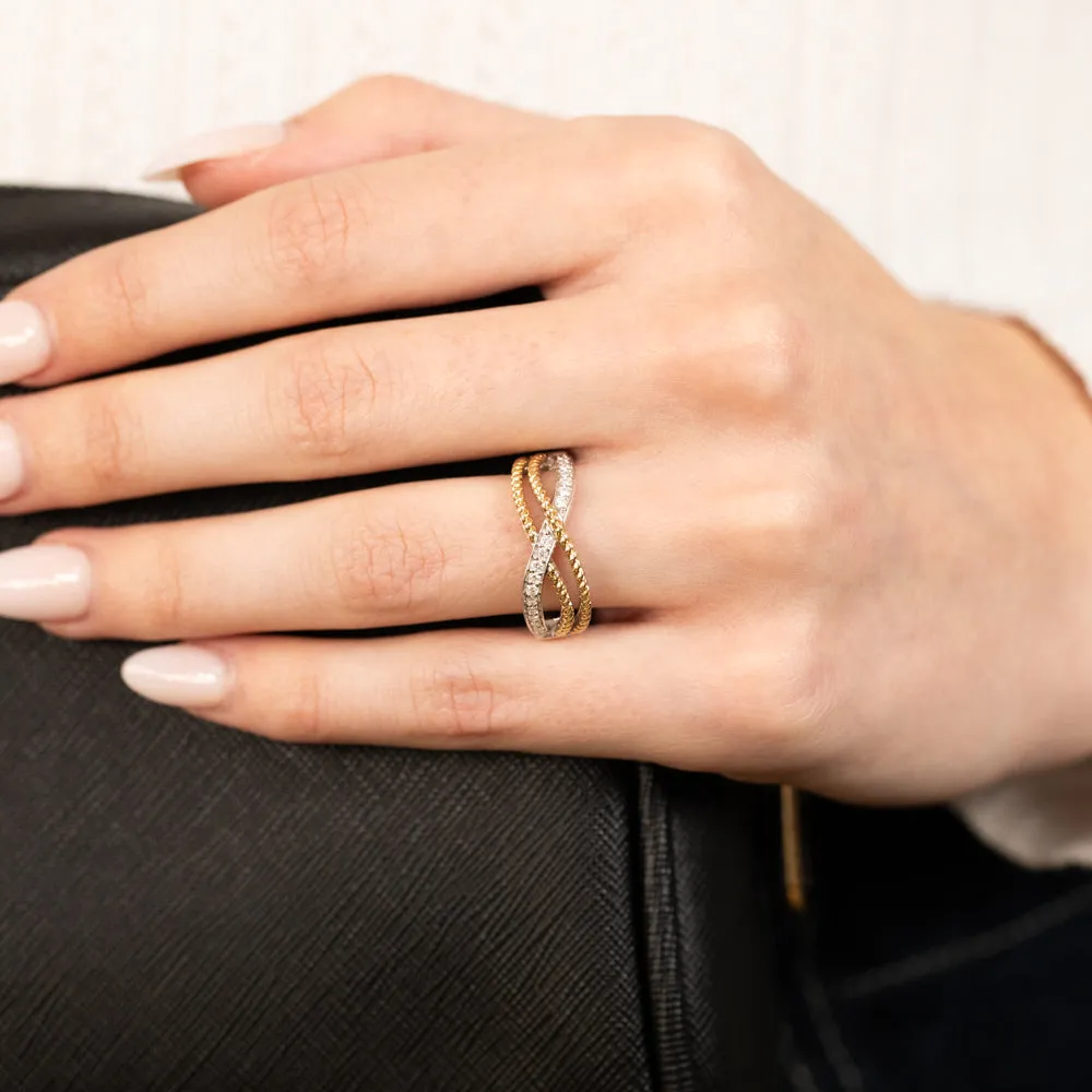 Luminesce Lab Grown 1/6 Carat Diamond Ring in 9ct Yellow Gold & Sterling Silver Shiels