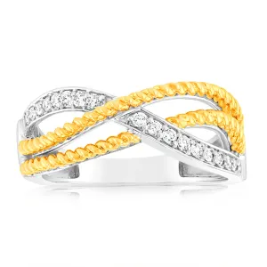 Luminesce Lab Grown 1/6 Carat Diamond Ring in 9ct Yellow Gold & Sterling Silver Shiels