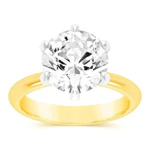 Luminesce Lab Grown 18ct Yellow Gold 5 Carat Certified Diamond Solitaire Ring Shiels