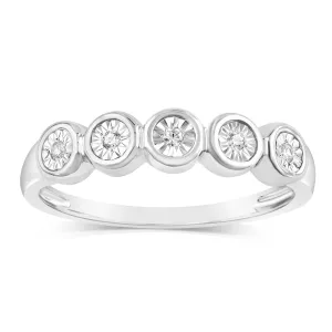 Luminesce Lab Grown 5 Diamonds Ring in Sterling Silver Shiels
