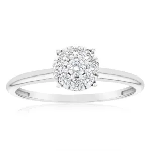 Luminesce Lab Grown 9ct White Gold 0.30 Carat Diamond Cluster Dress Ring Shiels