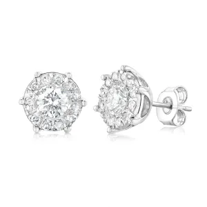 Luminesce Lab Grown 9ct White Gold 1 Carat Diamond Stud Earrings Shiels