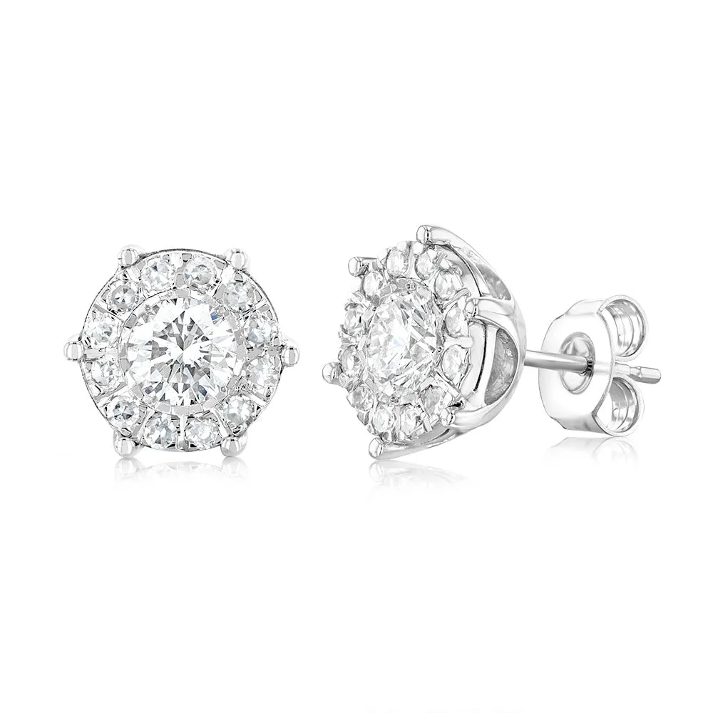 Luminesce Lab Grown 9ct White Gold 1 Carat Diamond Stud Earrings Shiels