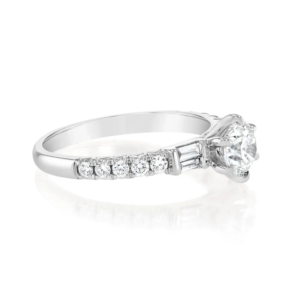 Luminesce Lab Grown 9ct White Gold 1 Carat Solitaire Fancy Diamond Ring Shiels