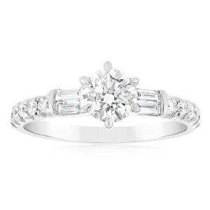 Luminesce Lab Grown 9ct White Gold 1 Carat Solitaire Fancy Diamond Ring Shiels