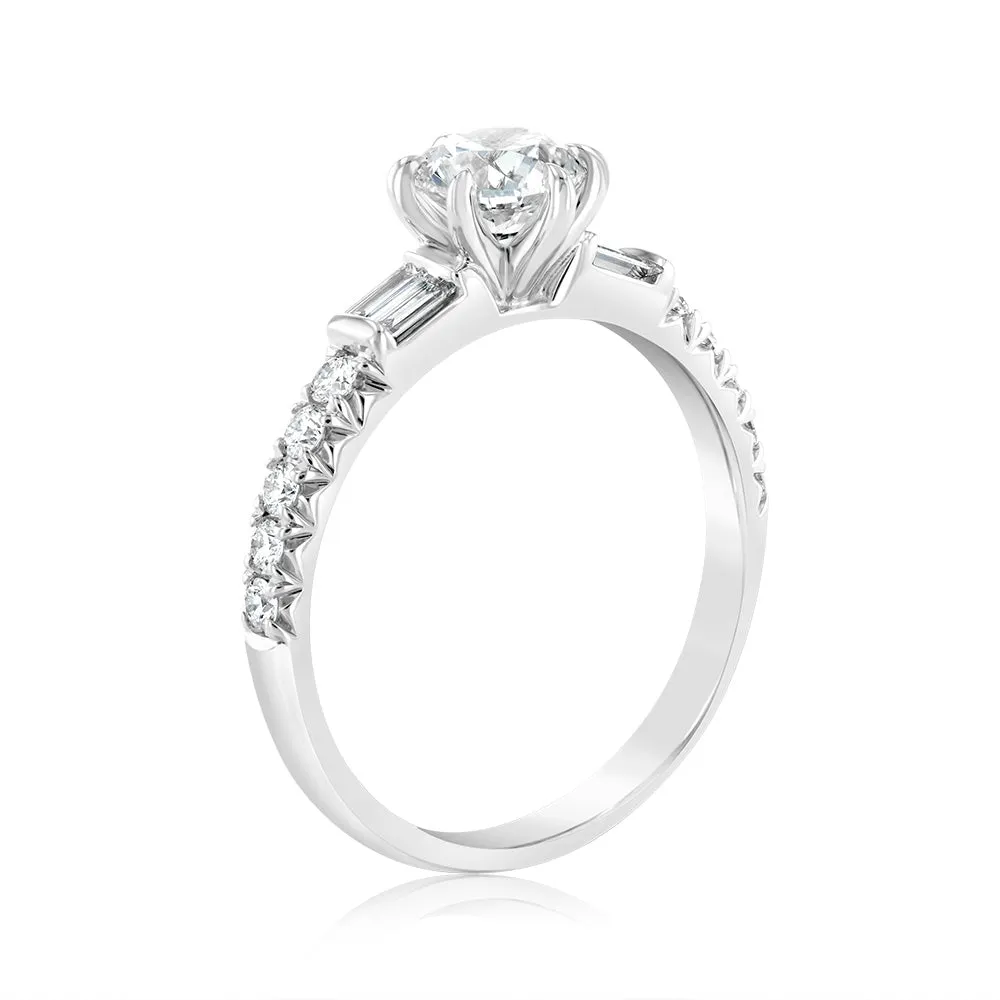 Luminesce Lab Grown 9ct White Gold 1 Carat Solitaire Fancy Diamond Ring Shiels