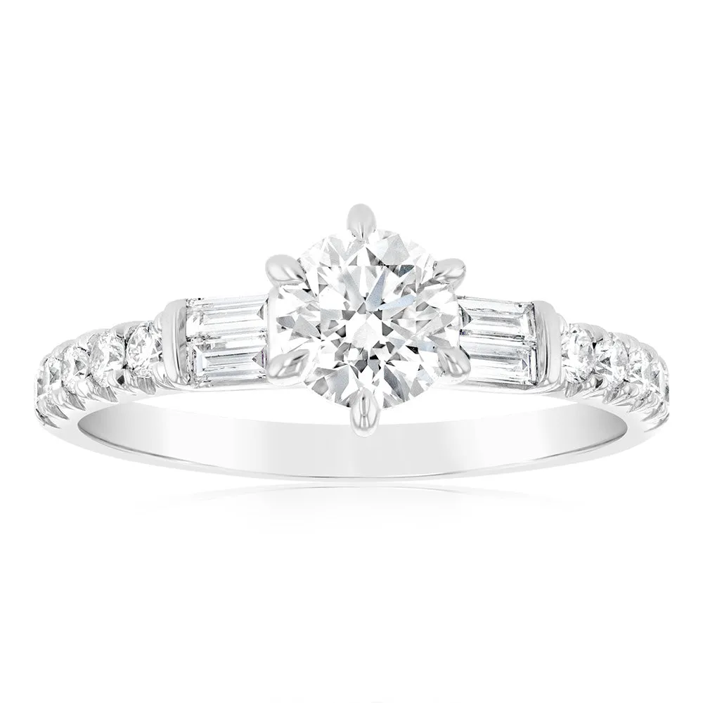 Luminesce Lab Grown 9ct White Gold 1 Carat Solitaire Fancy Diamond Ring Shiels