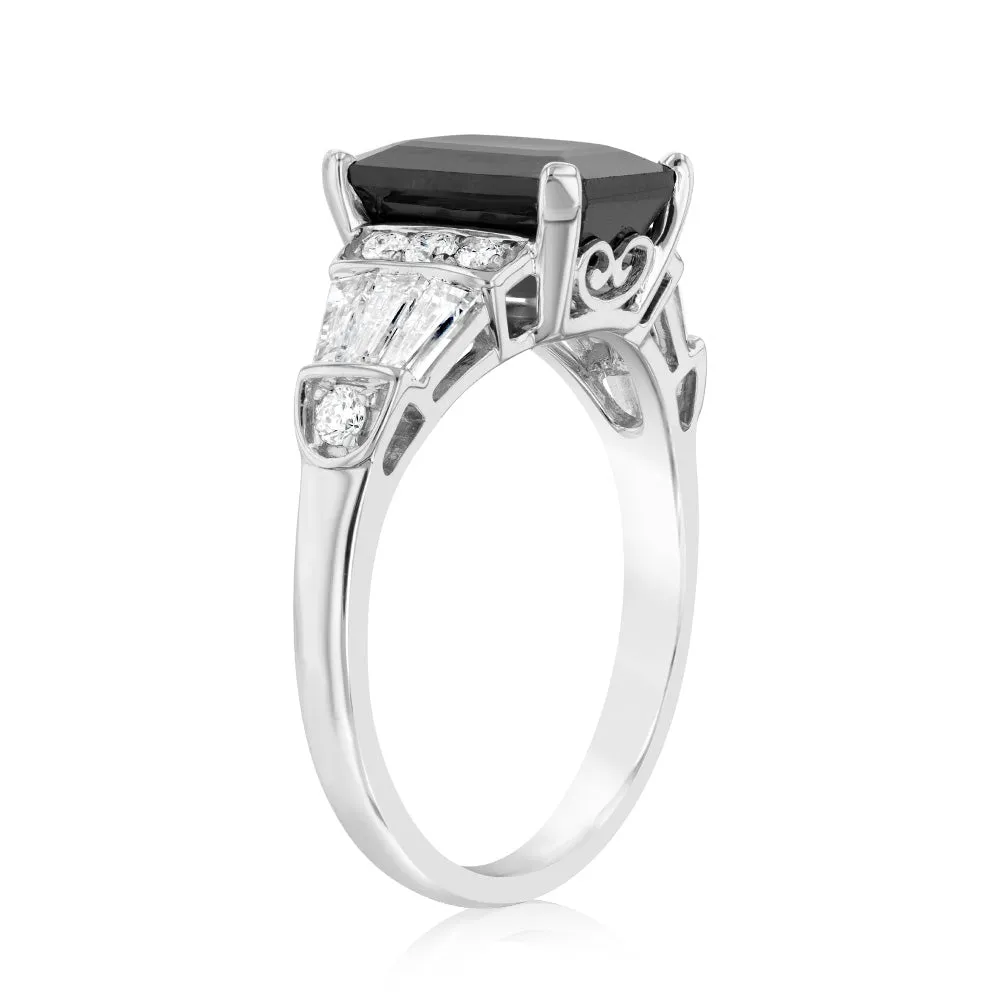 Luminesce Lab Grown 9ct White Gold 1/2 Carat Diamond 3 Carat Natural Sapphire Ring Shiels