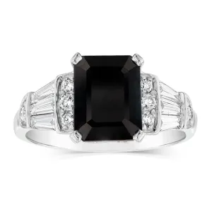 Luminesce Lab Grown 9ct White Gold 1/2 Carat Diamond 3 Carat Natural Sapphire Ring Shiels