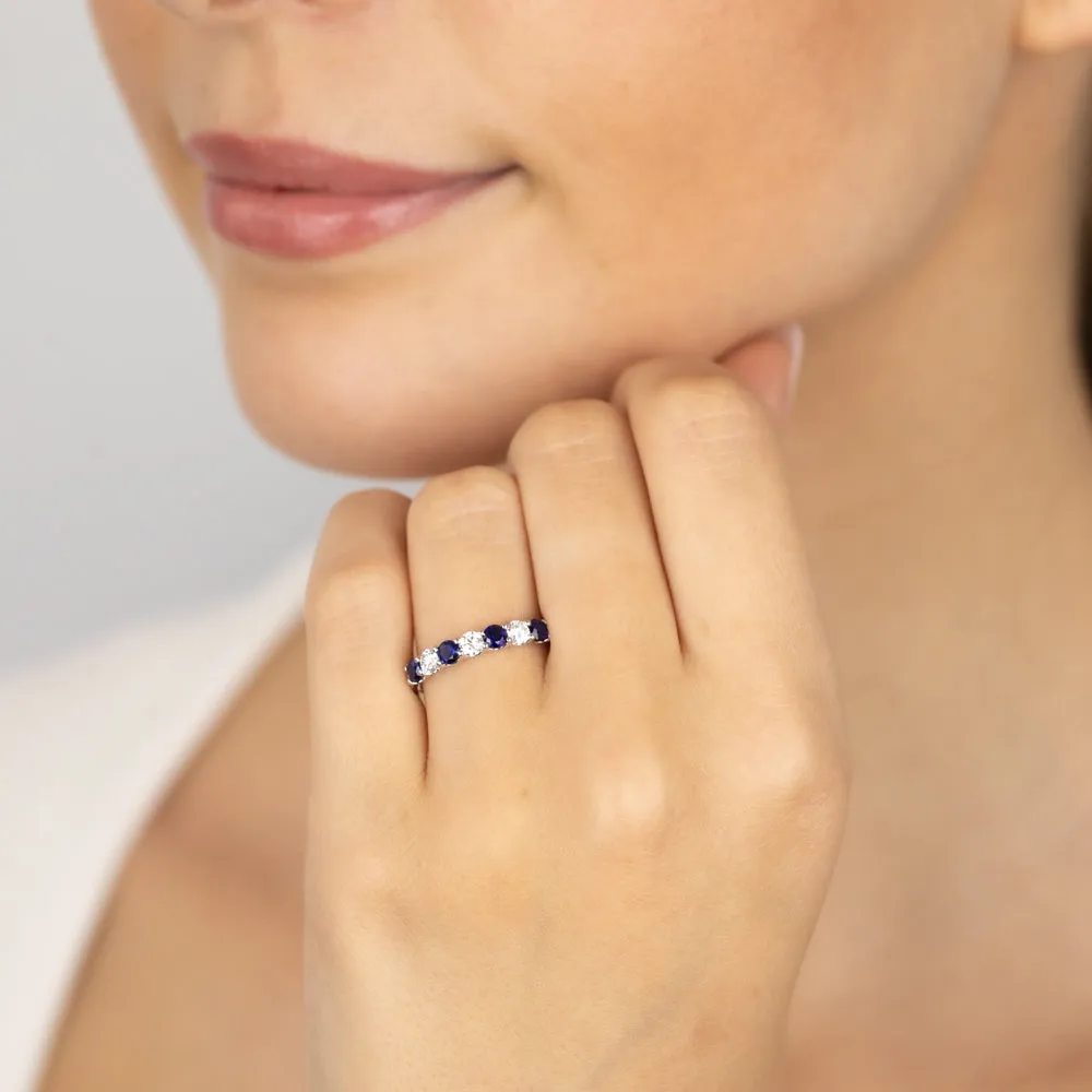 Luminesce Lab Grown 9ct White Gold Created Blue Sapphire 0.30 Carat Diamond Ring Shiels