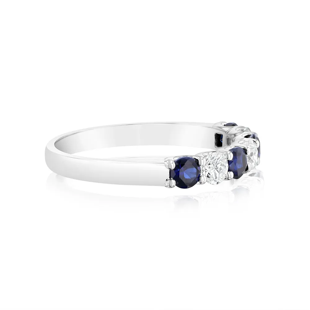 Luminesce Lab Grown 9ct White Gold Created Blue Sapphire 0.30 Carat Diamond Ring Shiels