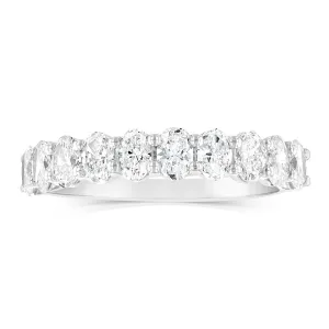 Luminesce Lab Grown 9ct White Gold Eternity Oval Cut Shaped Ring in 1 Carat Diamond Shiels
