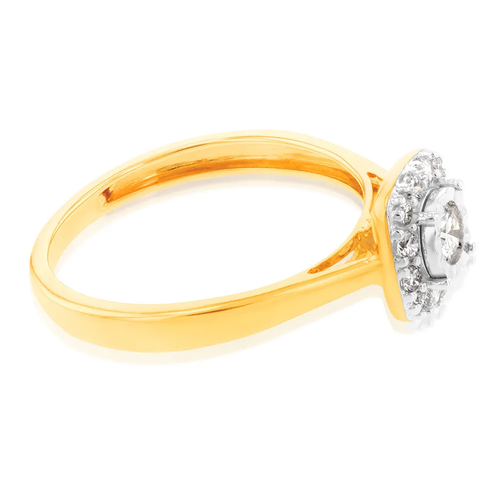 Luminesce Lab Grown 9ct Yellow Gold 0.30 Carat Diamond Cluster Dress Ring Shiels
